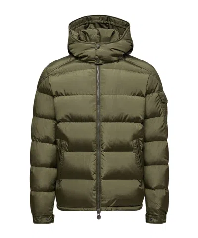 Moncler Maya Hooded Short Down Jacket In Green