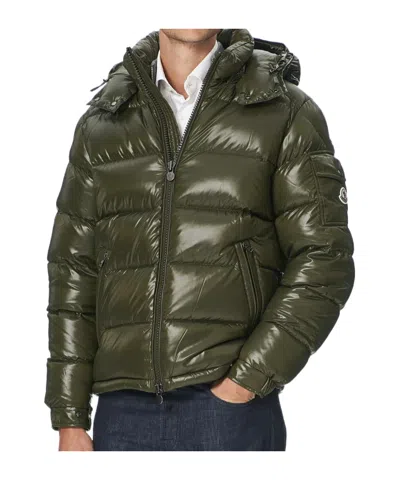 Moncler Maya Hooded Down Jacket In Green