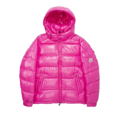 Pre-owned Moncler Maya Hooded Puffer Shiny Jacket 'pink' | Men's Size 5