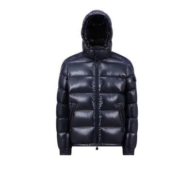 Moncler Maya Hooded Short Down Jacket Blue