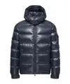 Moncler Mens Navy Maya Logo-patch Padded Shell-down Jacket In Black
