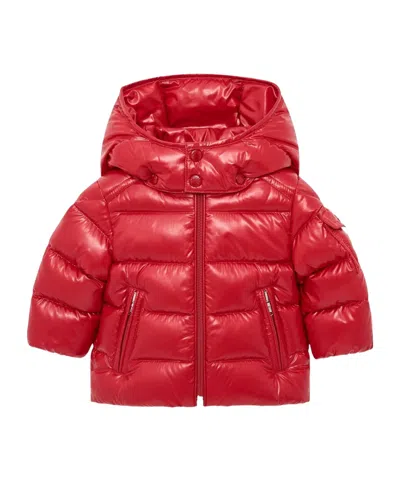 Moncler Maya Hooded Short Down Jacket In Red