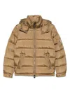 Moncler Padded Jackets With Hood And Pockets In Brown