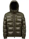 Moncler Maya Hooded Short Down Jacket In Green