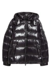 Moncler Maya Lacquered Nylon Down Jacket In Black/black