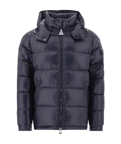 Moncler Maya Logo Down Jacket In Blue