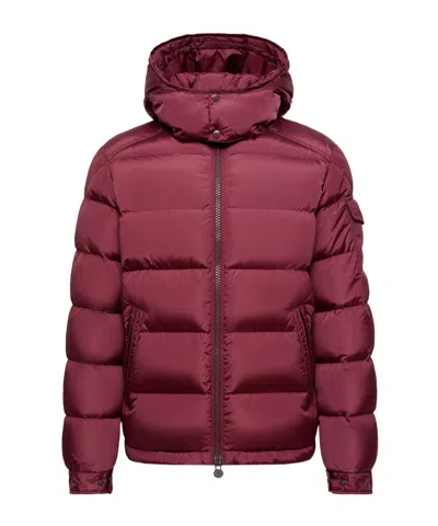 Moncler Maya Matte Short Down Jacket In Burgundy