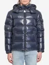 Moncler Maya Logo Down Jacket In Blue