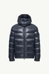 Moncler Mens Navy Maya Logo-patch Padded Shell-down Jacket In Blue