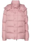 Moncler Maya 70 Hooded Short Down Jacket Pink In Pink