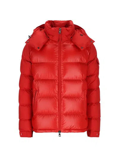 Moncler Maya Jacket Quilted Nylon Down Jacket In Red
