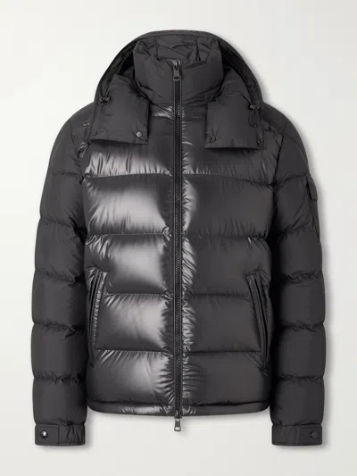 Moncler Maya Lacquered Nylon Down Jacket In Black