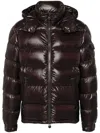 Moncler Maya Short Down Jacket In Brown