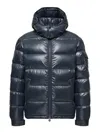 Moncler Mens Navy Maya Logo-patch Padded Shell-down Jacket In Blue