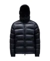 Moncler Hooded Zip Jacket In Blue