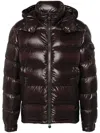 Moncler Shiny Brown Maya Down Jacket In Brown
