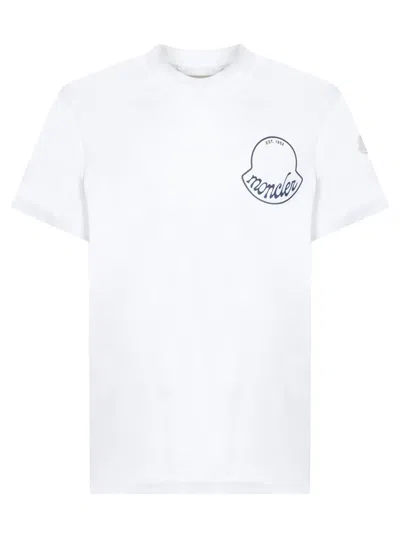 Moncler Printed T-shirt In Cotton In White
