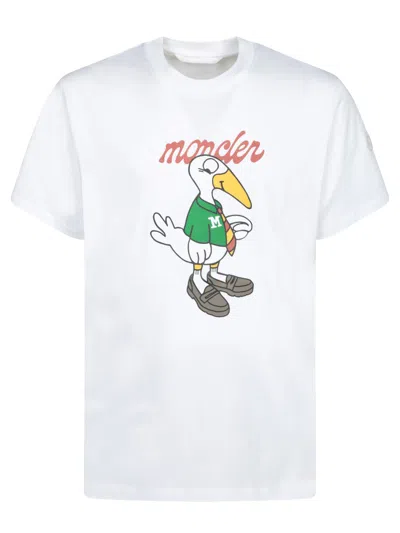 Moncler Mc Logo Print White T-shirt
