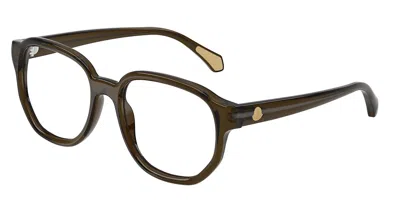 Moncler Me2027 3043 Men's Glasses Green Size 53 - Free Lenses - Blue Light Block Available In Glossy Transparent Dark Green