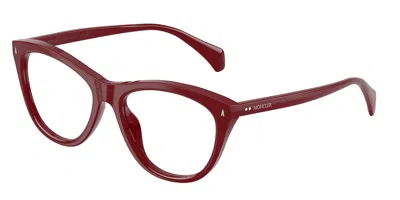 Moncler Me2034u Fiorella 3051 Women's Glasses Burgundy Size 53 - Free Lenses - Blue Light Block Available In Brown