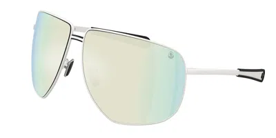 Moncler Me4008 Atlas 10046g Occhiali Da Sole Argentati Per Uomo In Multi