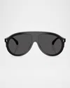 Moncler Womens Me6001 Fhaite Pilot-frame Acetate Sunglasses Black In Shiny Black