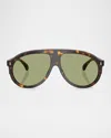 Moncler Me6001 Aviator Sunglasses In Brown Tortoise