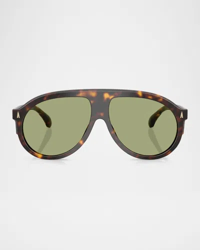 Moncler Me6001 Aviator Sunglasses In Brown Tortoise