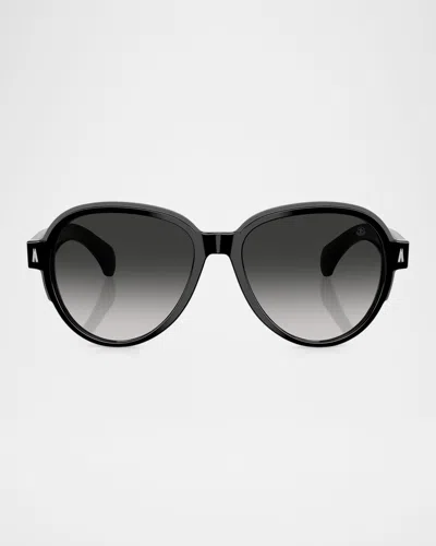 Moncler Me6005 Aviator Sunglasses In Black