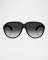 Moncler Unisex Sunglasses Me8001 Halcyonne In Shiny Black
