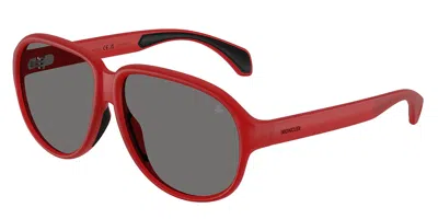 Moncler Me8001 Halcyonne Polarized 500581 Occhiali Da Sole Rossi Per Uomo In Burgundy