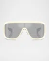 Moncler Me8003 Rectangular Sunglasses In Yellow