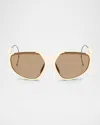 Moncler Unisex Sunglass Me8008 Laszer In Brown