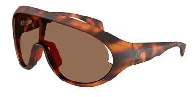 Moncler Me8010 Contrast 502673 Occhiali Da Sole Tartarugatishell Per Uomo In Brown