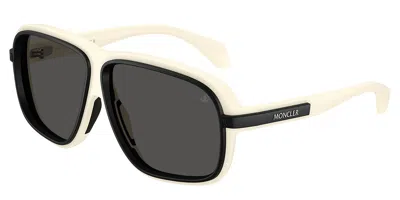 Moncler Me8011u Twotone 500287 Occhiali Da Sole Gialli Per Uomo In Neutral
