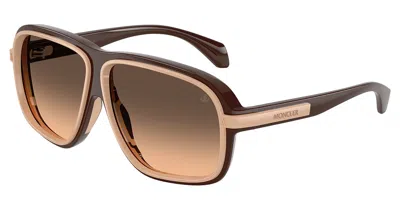 Moncler Me8011u Twotone 5022g9 Occhiali Da Sole Marroni Per Uomo In Brown