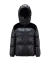 Moncler Meandre Velvet-panel Padded Jacket In Black