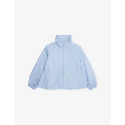 Moncler Kids' Medium Blue Eduarda Branded Shell Jacket 4-10