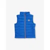 Moncler Boy's Ertavete Tricolor-trim Down Vest In Blue