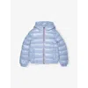 Moncler Medium Blue New Aubert Hodded Shell-down Jacket 4-14 In Blue