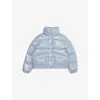 Moncler Medium Blue Puivert Logo-patch Padded Jacket 4-14 In Blue