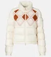 Moncler Megara Wool-trimmed Short Down Jacket Multicolor In Neutral