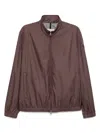 Moncler Meidassa Shell-satin Jacket In Brown