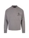 Moncler Melange Grey Sweatshirt With Logo In Grey