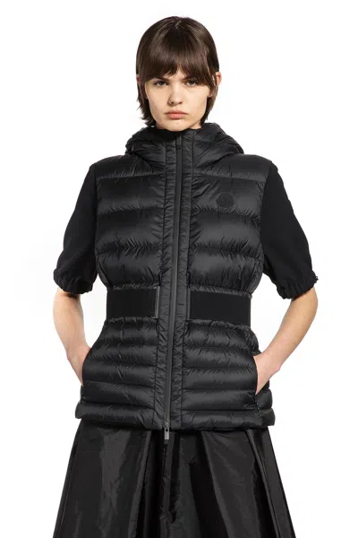 Moncler Melia Hooded Down Gilet In Black