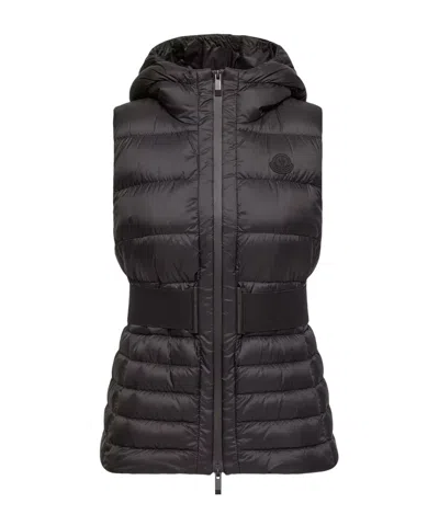 Moncler Melia Hooded Down Vest In Black