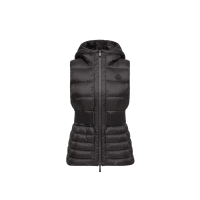Moncler Doudoune Sans Manches À Capuche Melia, Femme, Noir, Taille: 5 In Black