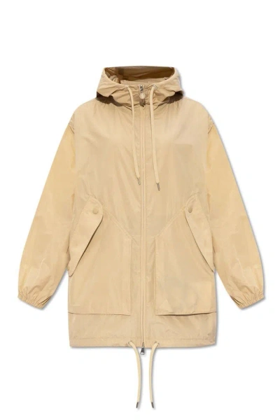 Moncler Melia Logo Windbreaker Jacket In Beige