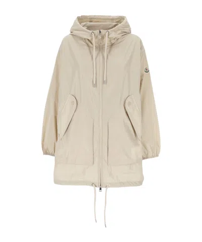 Moncler Melia Parka Jacket In Nude