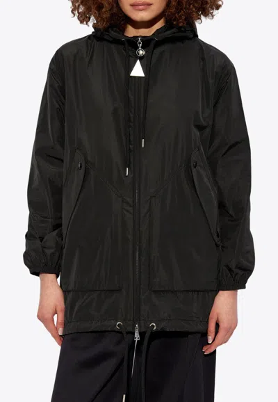 Moncler Melia Zip-up Rain Jacket In Black